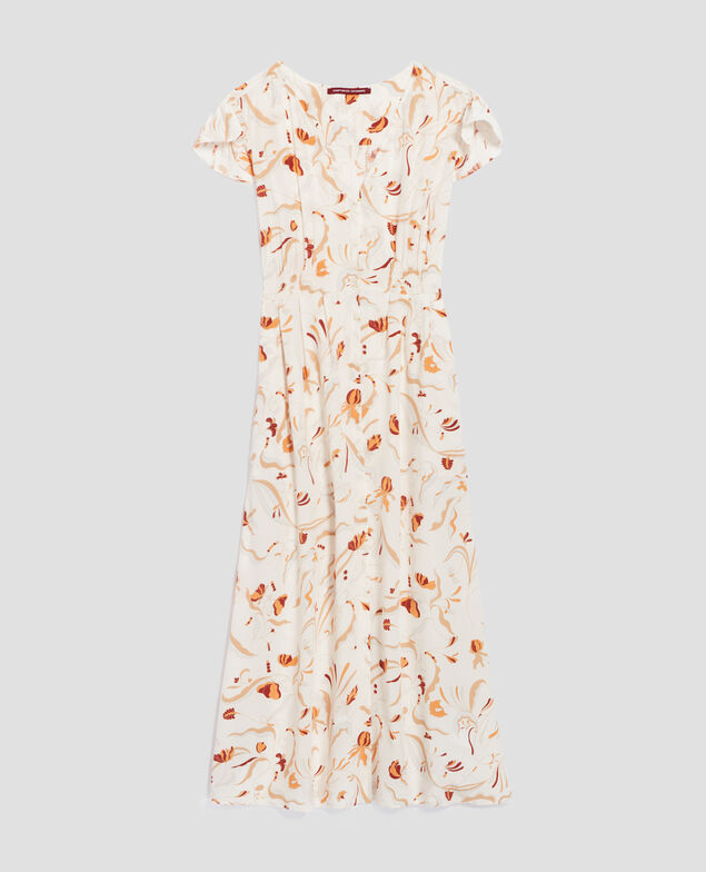 LUDIVINE - Fluid printed dress H302 delicate fl natural