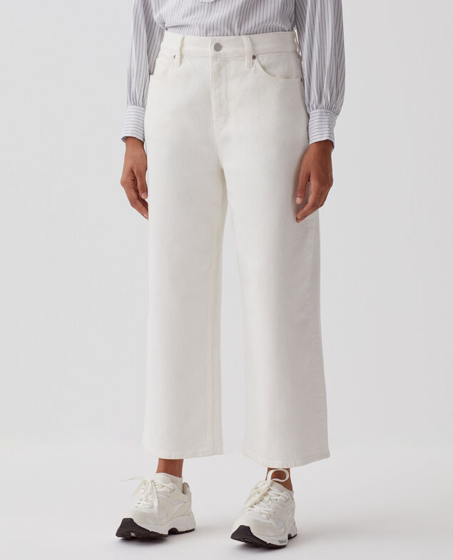 EMY - Wide cropped jeans H003 white