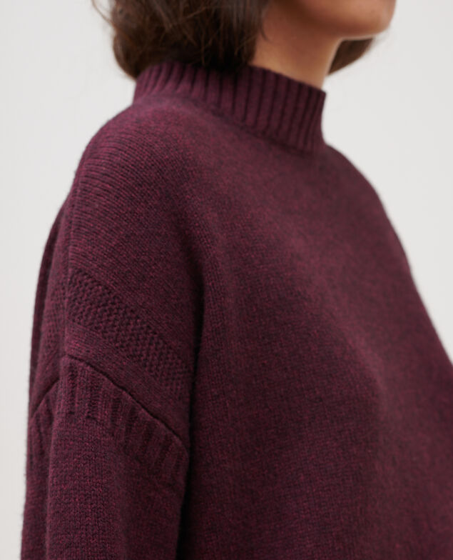 Merino wool blend funnel neck jumper