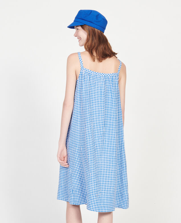 Cotton dress Vichy princess blue gardenia
