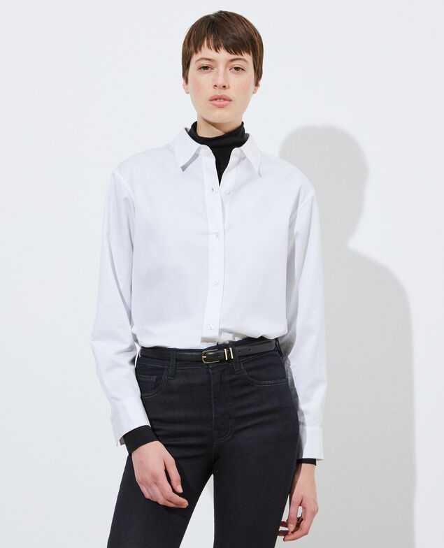 Supima cotton boyfriend shirt Brilliant white