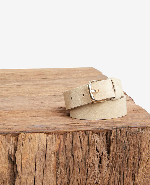 Suede leather belt Clay