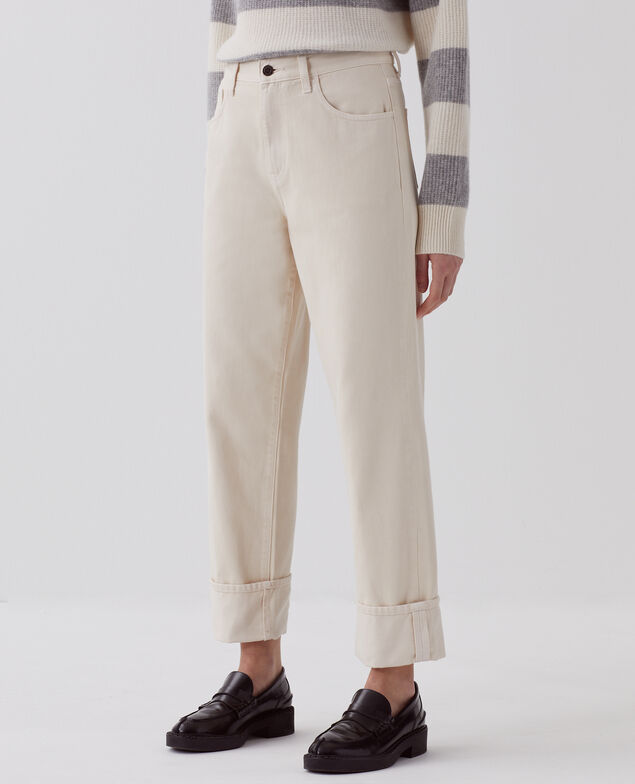 Regular jeans with large turn-ups U300 natural