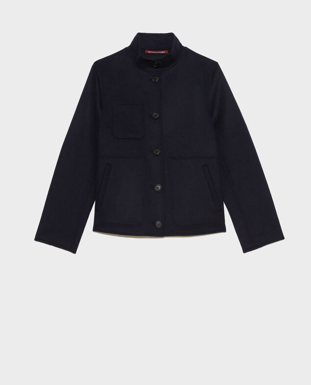 Cropped wool and cashmere jacket Night sky