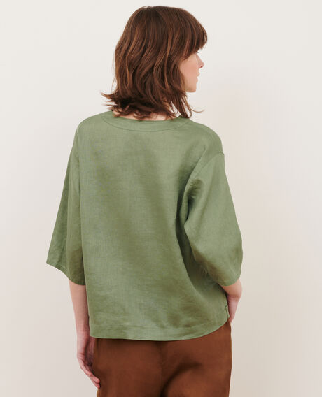 Linen tunic blouse 52 green 2sbl136f04