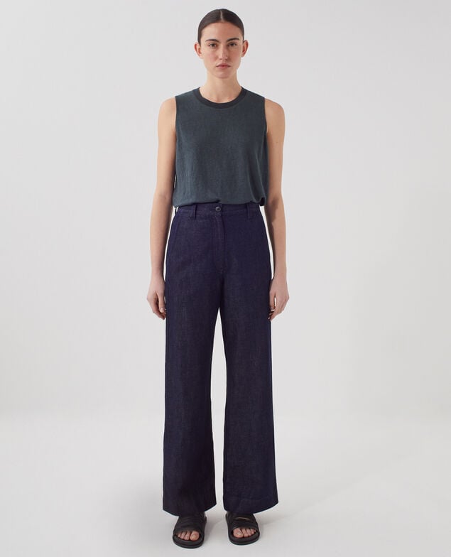 BLANDINE - Straight trousers H680 rinse