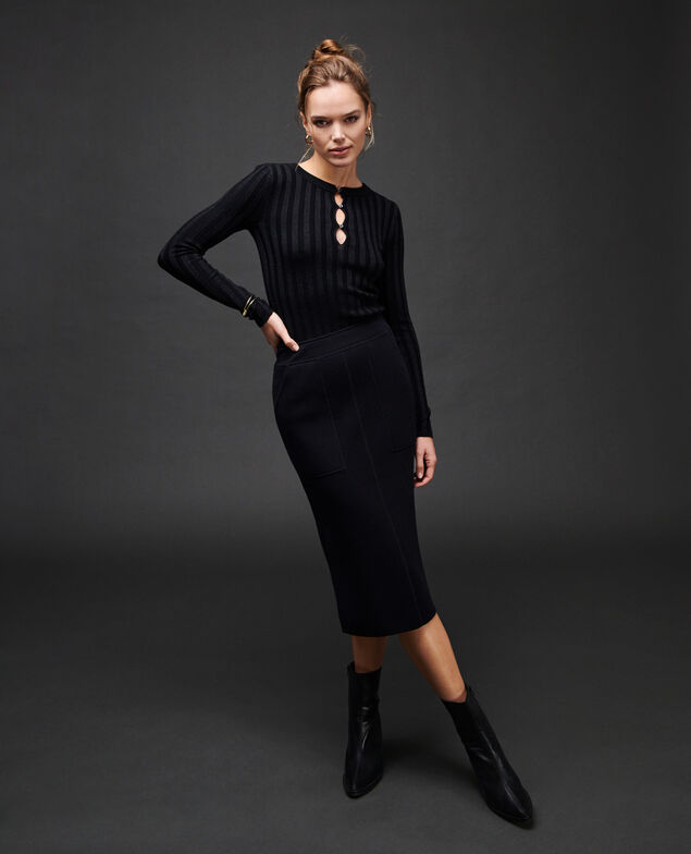 Round neck wool blend jumper