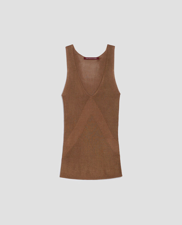 Rib knit tank dress H330 tiger's eye