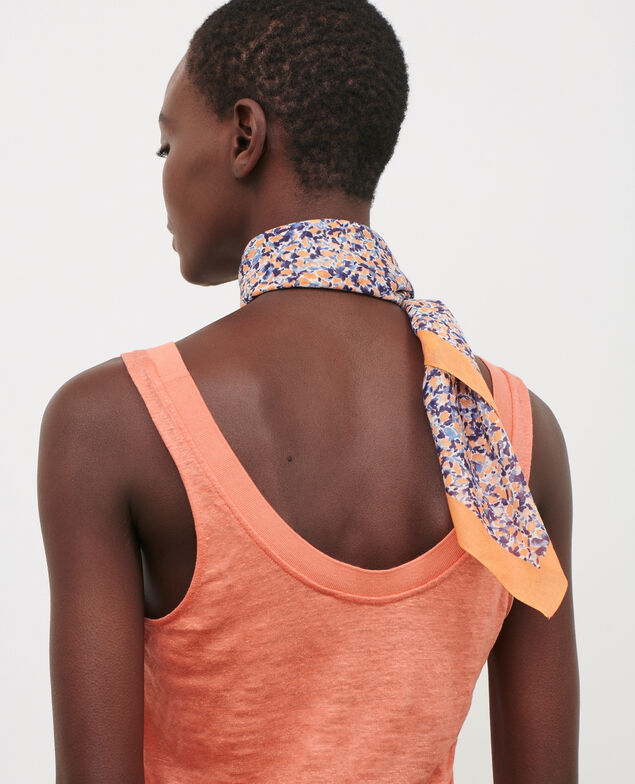 Cotton scarf 116 print blue