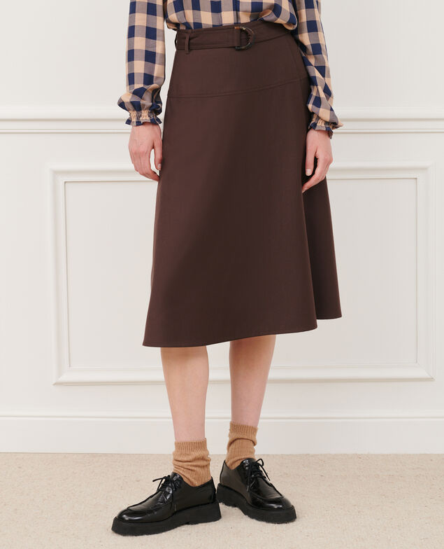 Wool wrap skirt 8809 38 darkbrown
