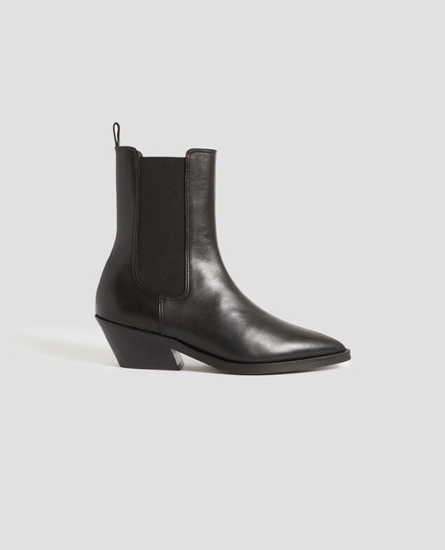 Leather boots H092 black