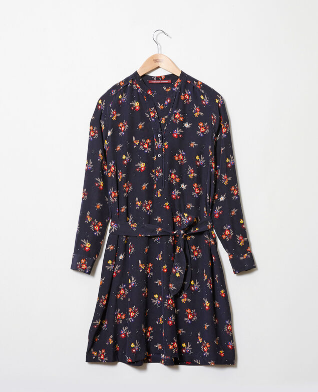 Shirt dress with belt Bouquet deep well