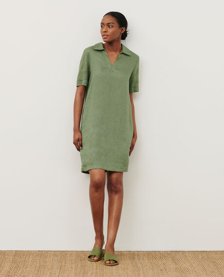 DAISY - Iconique linen dress 52 green 2sdr355f04