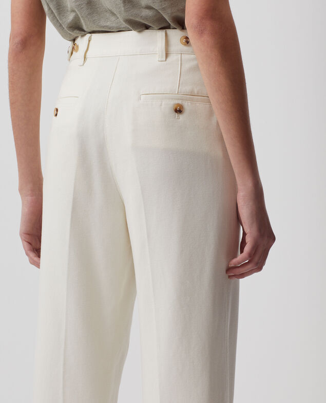 BLANDINE - Straight trousers 7074 00 white 3spa037v22