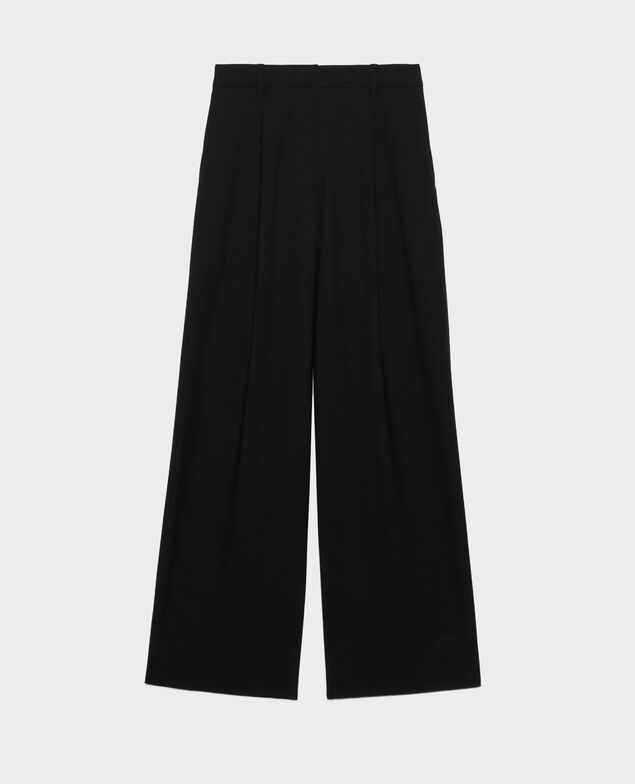 YVONNE - Wool trousers 4216 black_beauty