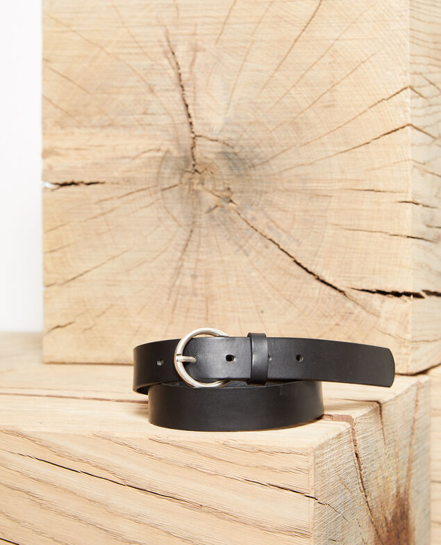Smooth leather belt, medium model Black