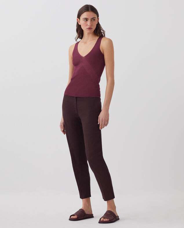 Rib knit tank dress J750 burgundy