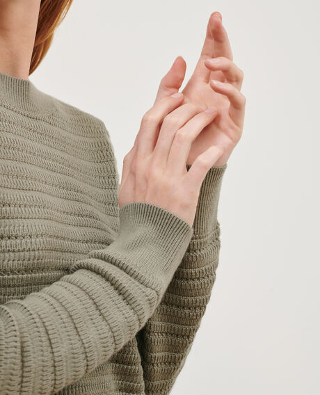 Openwork merino wool jumper 0560 vetiver 3sju091w21