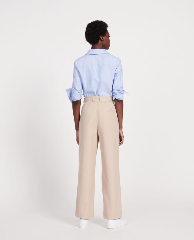 Cotton boyfriend trousers Oxford tan