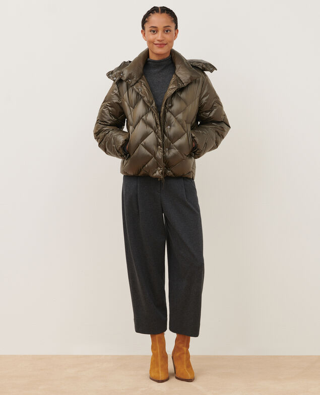 MARGOTTE - Short down jacket A333 solid khaki 3wja007n04