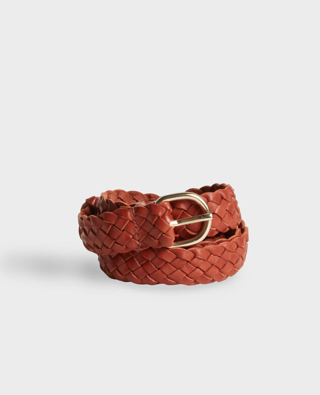 Leather belt 29 dark orange