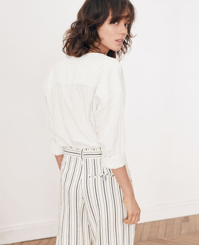 Striped shirt Off white/navy stripes