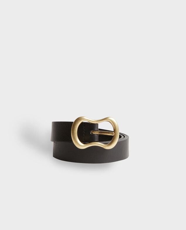 Skinny leather belt 8853 09 black 3sbe073