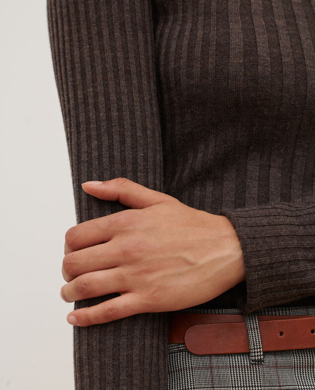 Merino wool blend roll neck jumper