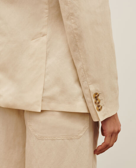 Linen blend blazer 0300 castle wall 3sja129f02