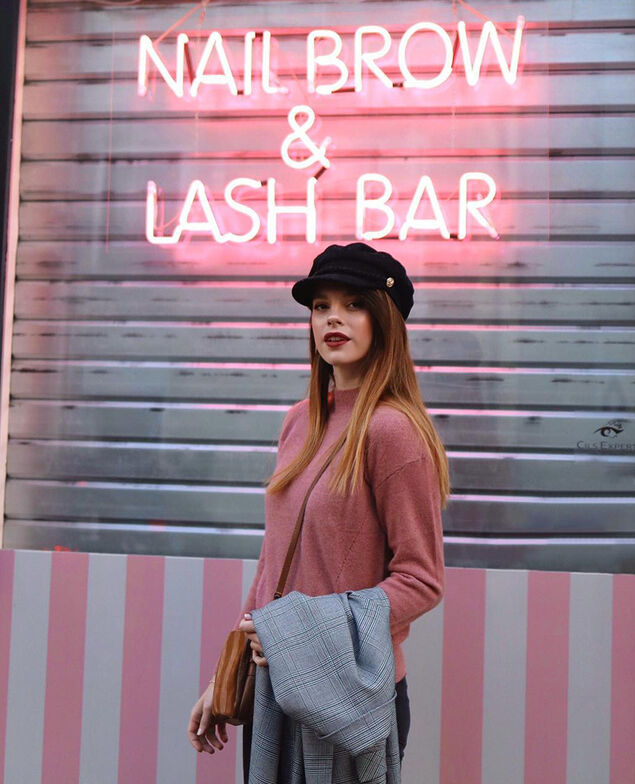 Cashmere jumper with high collar  Old rose