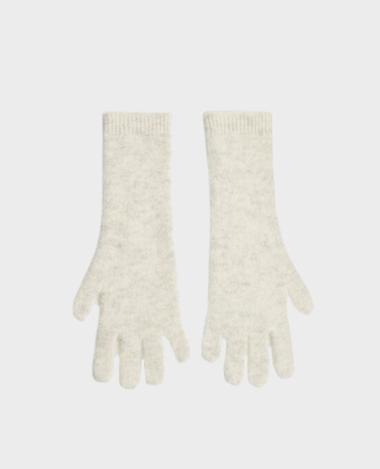 Gloves in mixed alpaca wool A009 WHITE KNIT