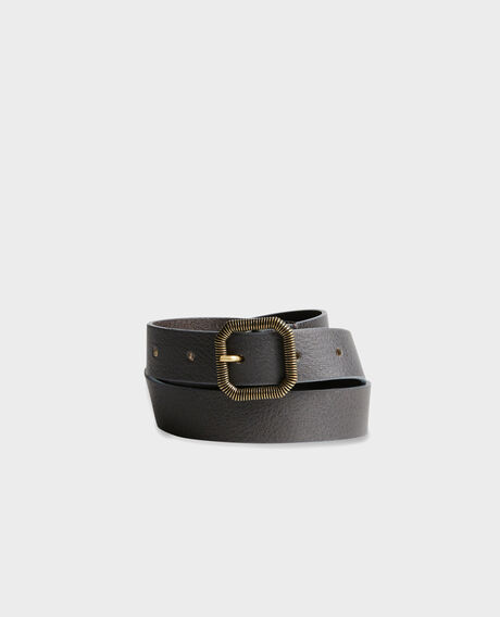 Skinny leather belt 8879 58 darkgreen 2wbe186