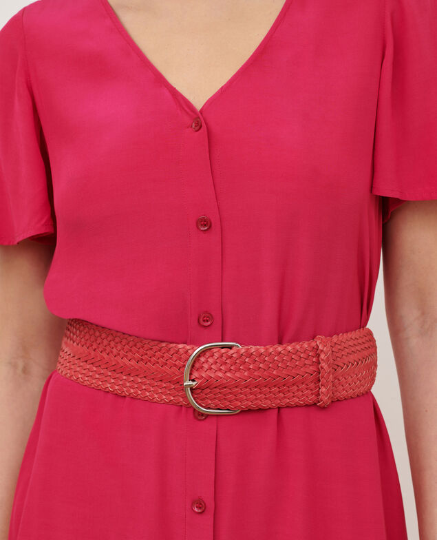 Wide braided leather belt 0134 spritz