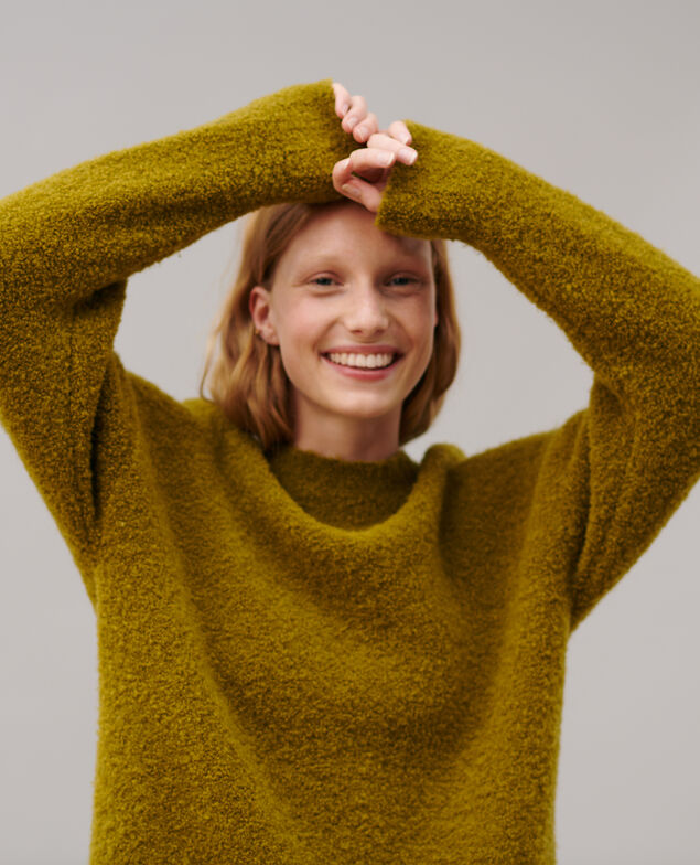 Round neck wool blend jumper 8833 54 green