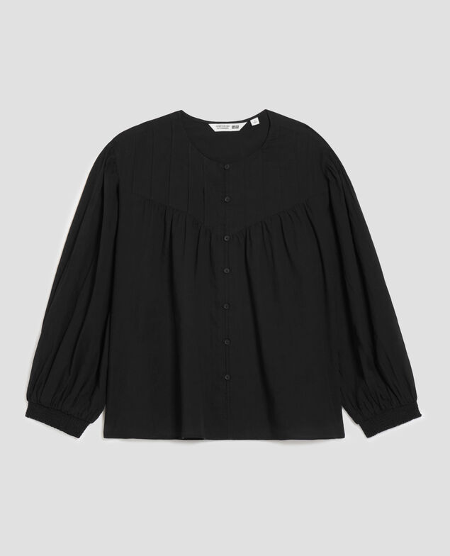 Cotton voile blouse H091 black beauty