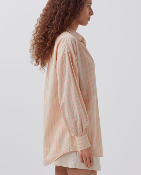 Cotton tunic shirt 0470 apricot stripe 3ssh283c21