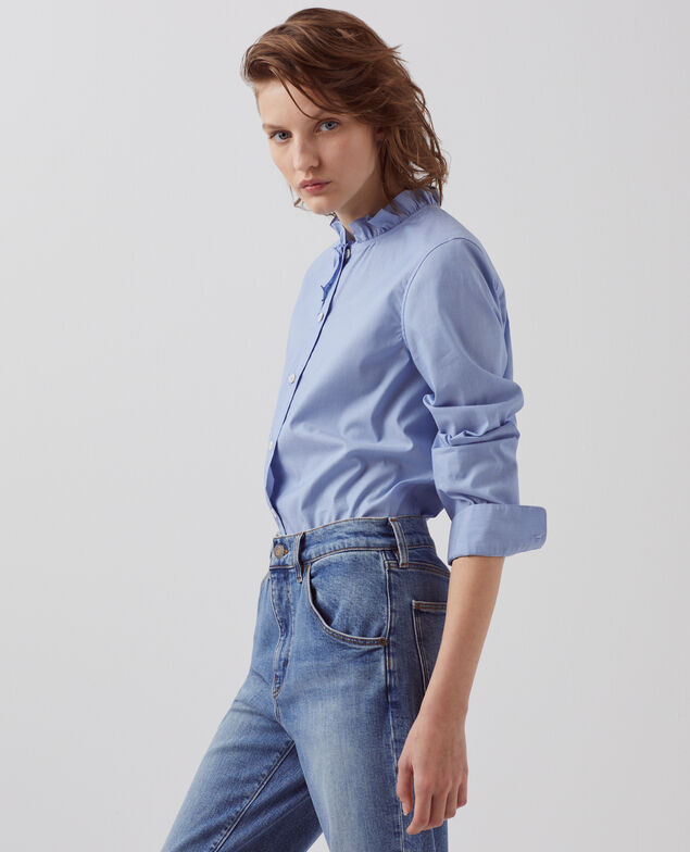 Cotton shirt A613 blue stripe