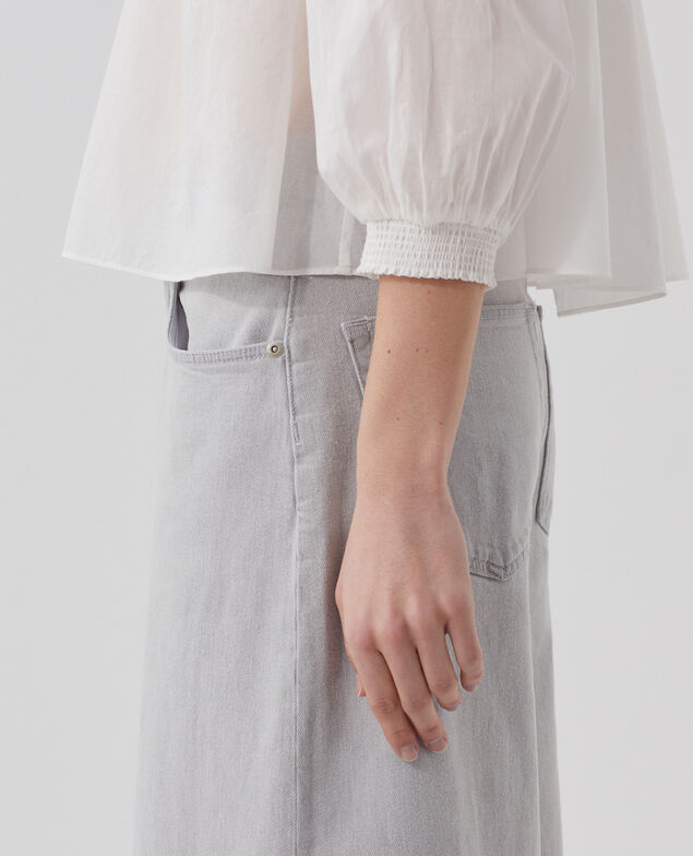 Cotton voile blouse H013 gardenia