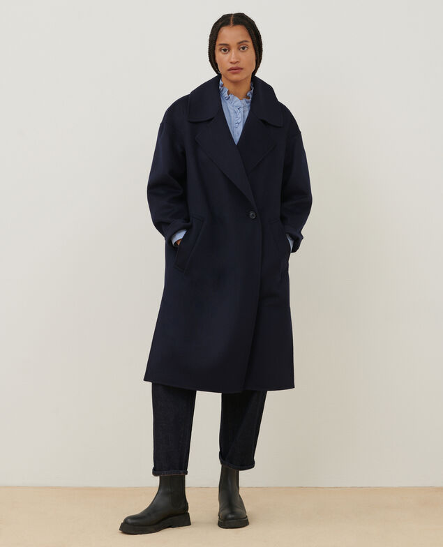 Double-sided wool and cashmere coat 7012c 69 navy 2wco038w02