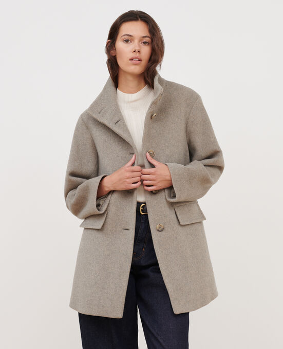 Wool blend short coat 8892 04 GRAY