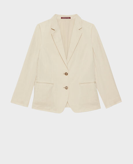 Linen blend blazer 0300 castle wall 3sja129f02