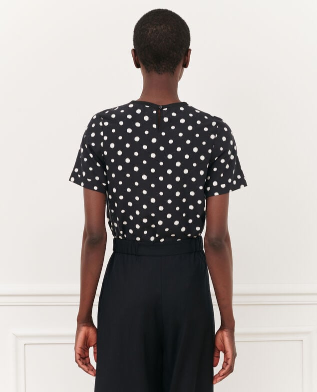 Polka dot print t-shirt 95 print black
