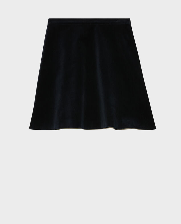 Velvet flippy mini skirt 6041c navy deep Pair