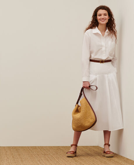 Cotton maxi skirt 0007 white 3ssk042c12