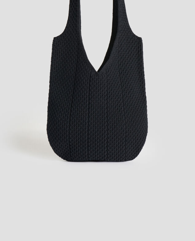Cotton crochet tote bag H091 black beauty