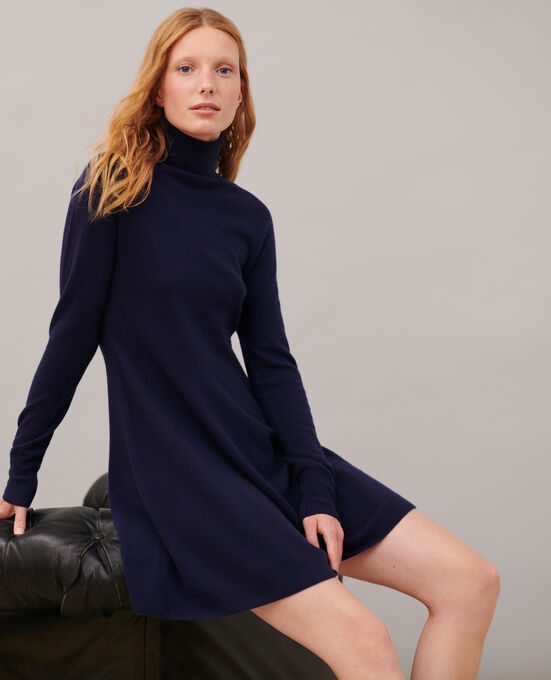3D cashmere dress 8841 69 NAVY
