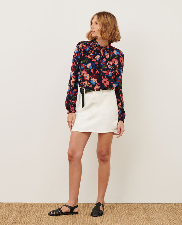 Printed blouse 8858 69 navy print