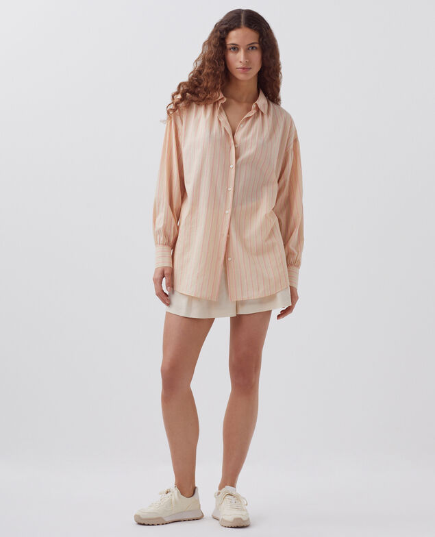 Cotton tunic shirt 0470 apricot stripe 3ssh283c21