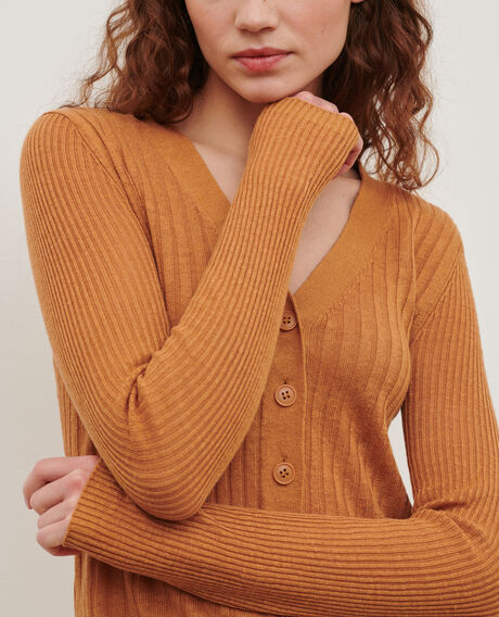 Linen cardigan 0320 almond brown 3sca115l01