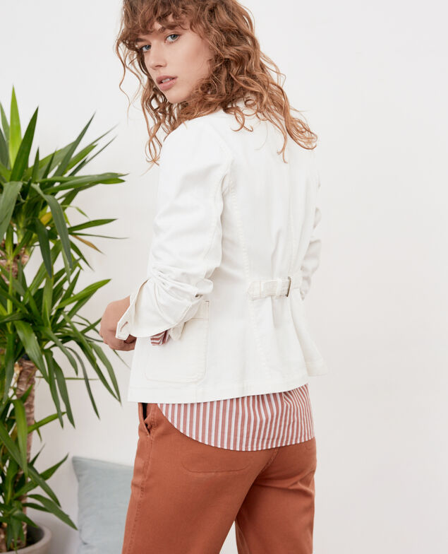 Mandarin collar jacket Off white